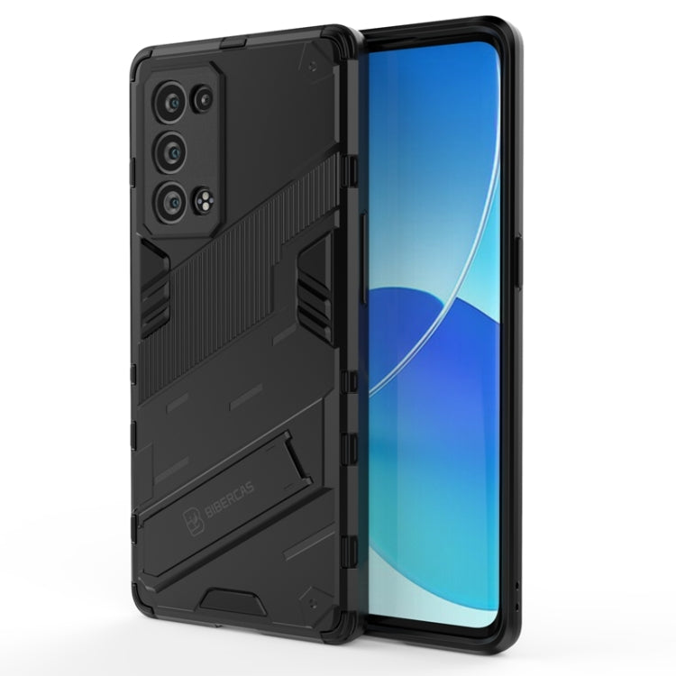 Punk Armor 2 in 1 PC + TPU Shockproof Case with Invisible Holder, For OPPO Reno6 Pro+ 5G