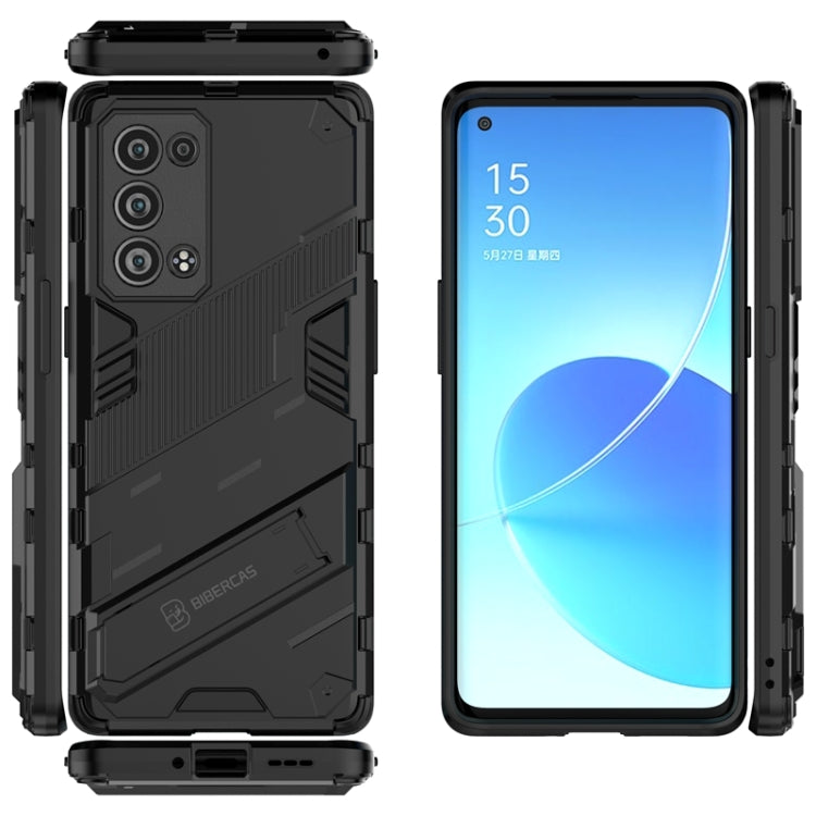 Punk Armor 2 in 1 PC + TPU Shockproof Case with Invisible Holder, For OPPO Reno6 Pro+ 5G