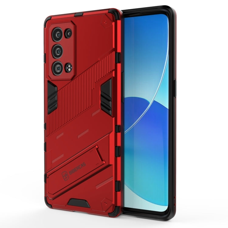 Punk Armor 2 in 1 PC + TPU Shockproof Case with Invisible Holder, For OPPO Reno6 Pro+ 5G