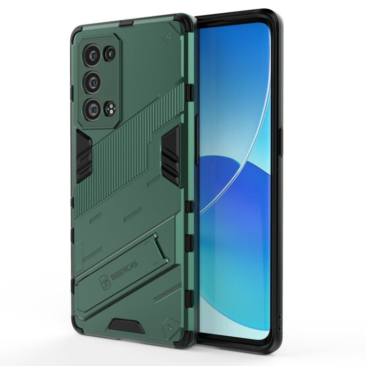 Punk Armor 2 in 1 PC + TPU Shockproof Case with Invisible Holder, For OPPO Reno6 Pro+ 5G