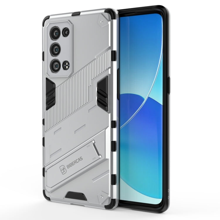 Punk Armor 2 in 1 PC + TPU Shockproof Case with Invisible Holder, For OPPO Reno6 Pro+ 5G