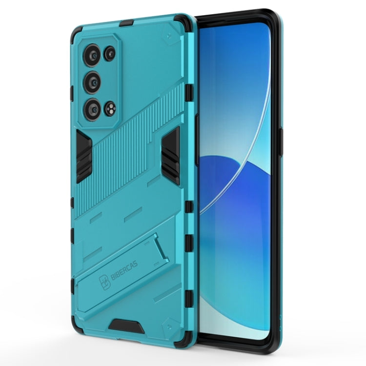 Punk Armor 2 in 1 PC + TPU Shockproof Case with Invisible Holder, For OPPO Reno6 Pro+ 5G