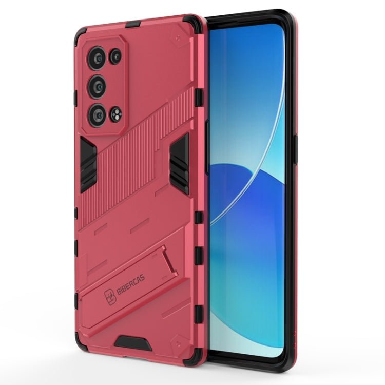 Punk Armor 2 in 1 PC + TPU Shockproof Case with Invisible Holder, For OPPO Reno6 Pro+ 5G