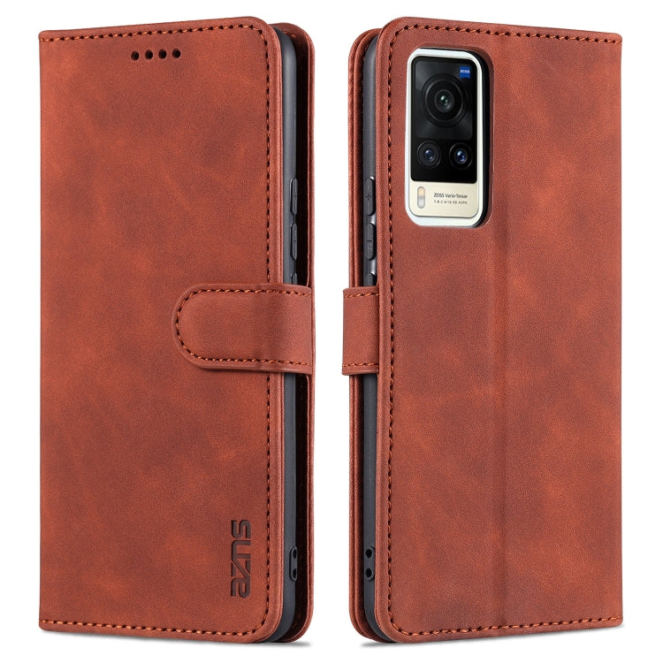 AZNS Skin Feel Calf Texture Horizontal Flip Leather Case with Card Slots &amp; Holder &amp; Wallet, For vivo V21, For vivo X60, For vivo X60 Pro