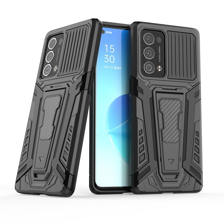 War Chariot Series Armor All-inclusive Shockproof PC + TPU Protective Case with Invisible Holder, For OPPO Reno6 Pro+ 5G, For Samsung Galaxy F52 5G