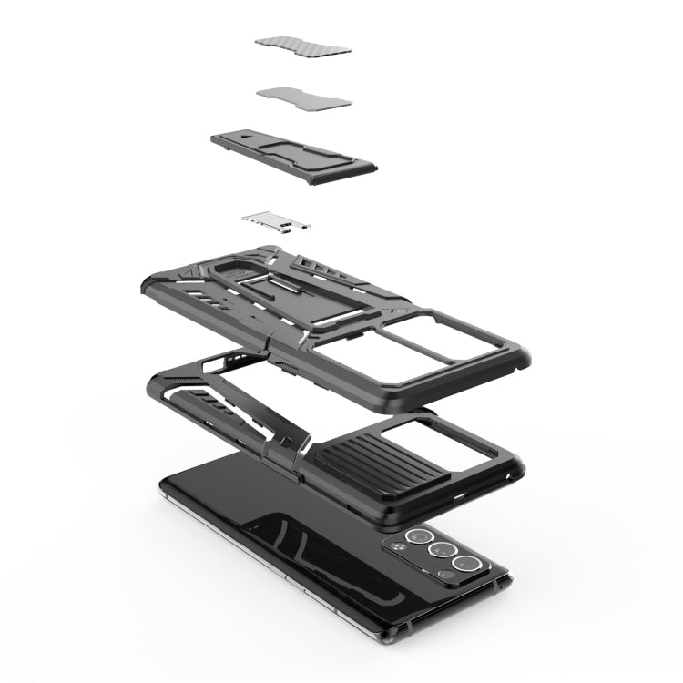 War Chariot Series Armor All-inclusive Shockproof PC + TPU Protective Case with Invisible Holder, For OPPO Reno6 Pro+ 5G, For Samsung Galaxy F52 5G