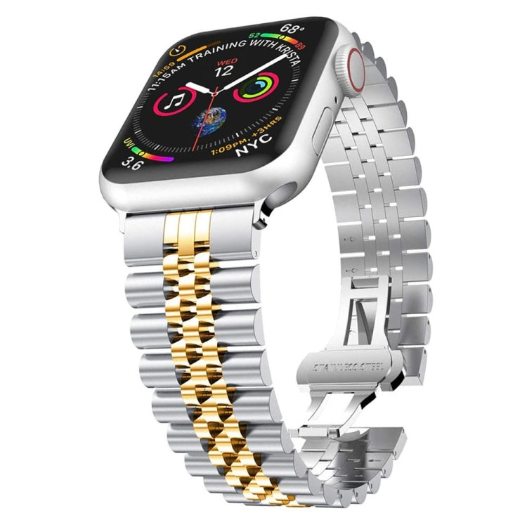 Five Beads Stainless Steel Replacement Watchbands For Apple Watch Series, 7 45mm / 6 &amp; SE &amp; 5 &amp; 4 44mm / 3 &amp; 2 &amp; 1 42mm, 7 41mm / 6 &amp; SE &amp; 5 &amp; 4 40mm / 3 &amp; 2 &amp; 1 38mm