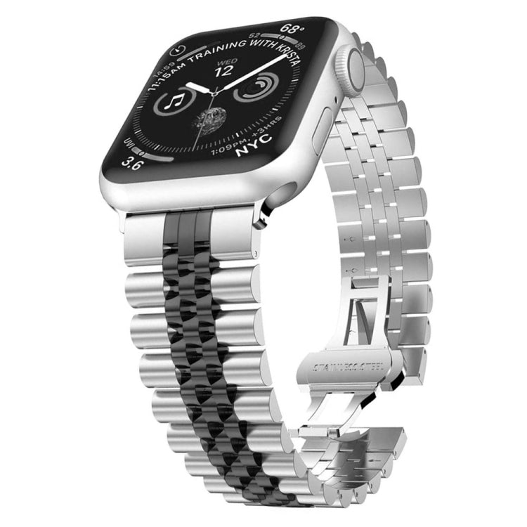 Five Beads Stainless Steel Replacement Watchbands For Apple Watch Series, 7 45mm / 6 &amp; SE &amp; 5 &amp; 4 44mm / 3 &amp; 2 &amp; 1 42mm, 7 41mm / 6 &amp; SE &amp; 5 &amp; 4 40mm / 3 &amp; 2 &amp; 1 38mm