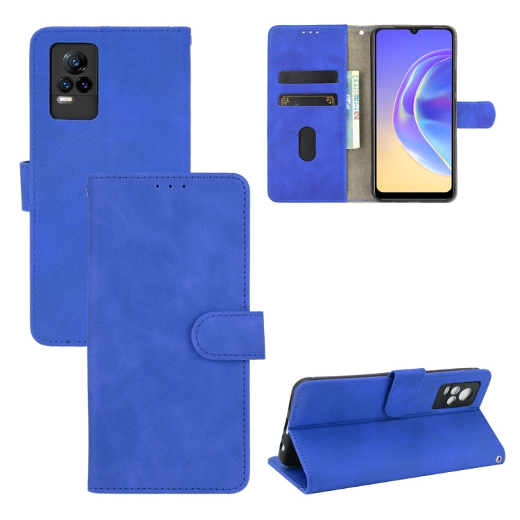 Solid Color Skin Feel Magnetic Buckle Horizontal Flip Calf Texture PU Leather Case with Holder & Card Slots & Wallet, For Vivo V21e 5G, For Xiaomi Mi 11 Lite