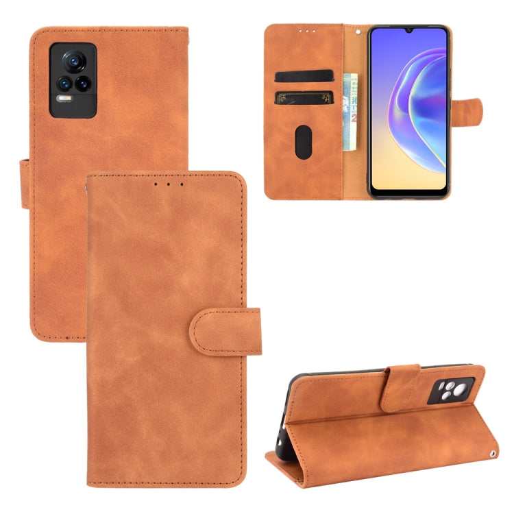 Solid Color Skin Feel Magnetic Buckle Horizontal Flip Calf Texture PU Leather Case with Holder & Card Slots & Wallet, For Vivo V21e 5G, For Xiaomi Mi 11 Lite