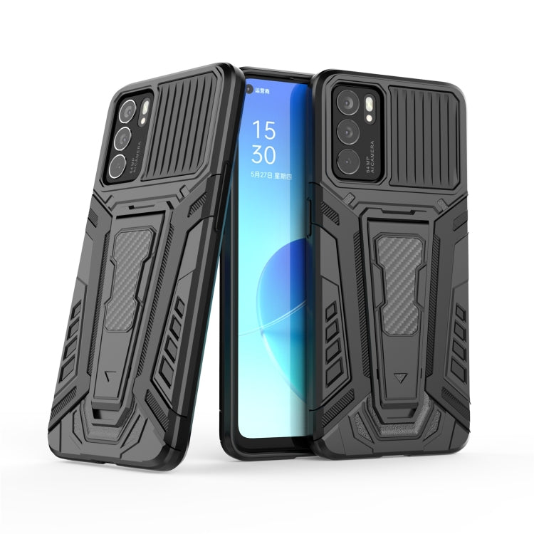 War Chariot Series Armor All-inclusive Shockproof PC + TPU Protective Case with Invisible Holder, For OPPO Reno6 5G