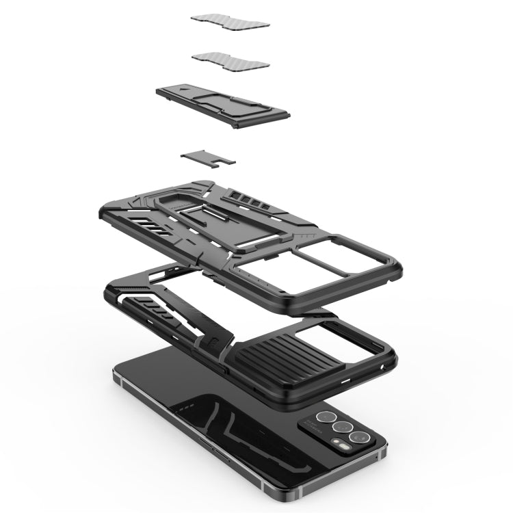 War Chariot Series Armor All-inclusive Shockproof PC + TPU Protective Case with Invisible Holder, For OPPO Reno6 5G