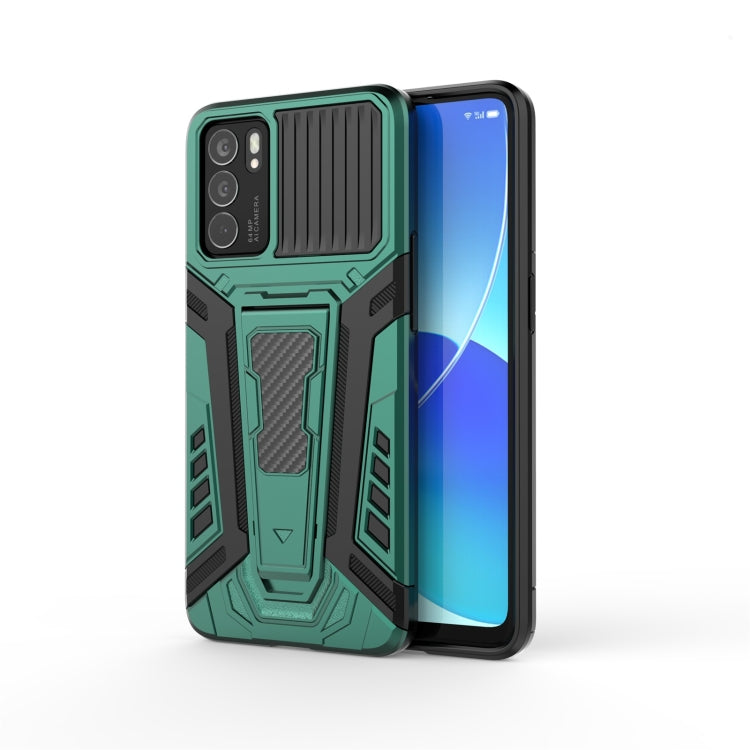 War Chariot Series Armor All-inclusive Shockproof PC + TPU Protective Case with Invisible Holder, For OPPO Reno6 5G