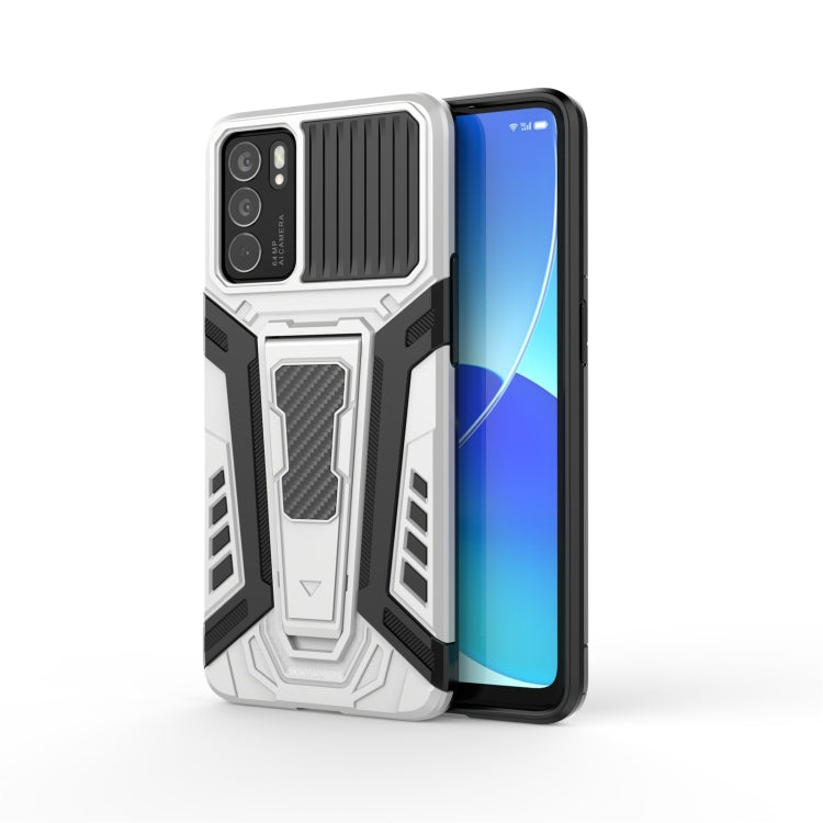 War Chariot Series Armor All-inclusive Shockproof PC + TPU Protective Case with Invisible Holder, For OPPO Reno6 5G