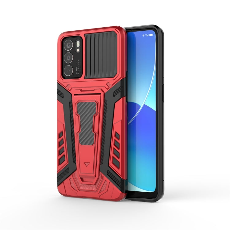 War Chariot Series Armor All-inclusive Shockproof PC + TPU Protective Case with Invisible Holder, For OPPO Reno6 5G