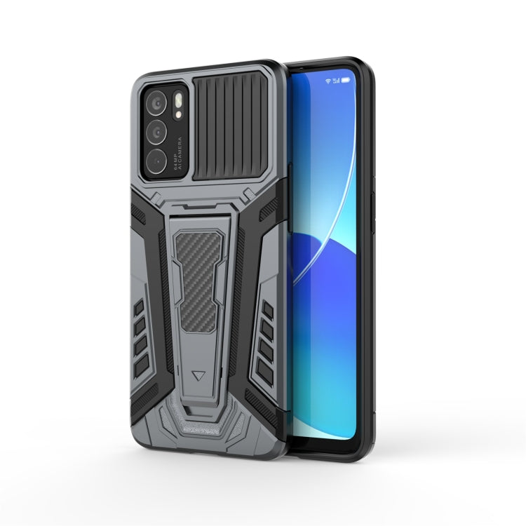 War Chariot Series Armor All-inclusive Shockproof PC + TPU Protective Case with Invisible Holder, For OPPO Reno6 5G