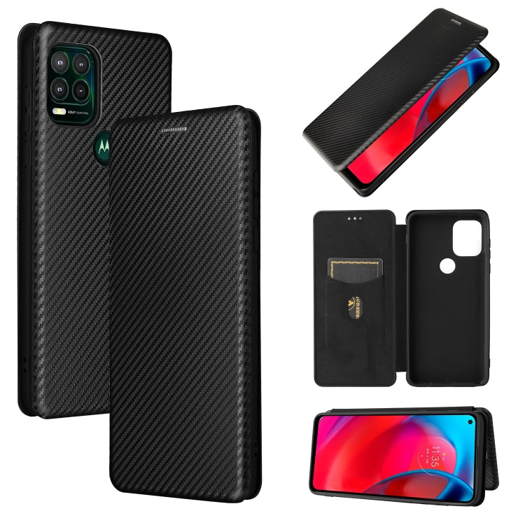 Carbon Fiber Texture Magnetic Horizontal Flip TPU + PC + PU Leather Case with Card Slot, For Motorola Moto G Stylus 5G, For Vivo V21e, For ZTE Nubia Red Magic 6R