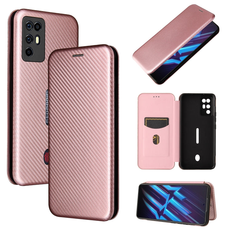 Carbon Fiber Texture Magnetic Horizontal Flip TPU + PC + PU Leather Case with Card Slot, For Motorola Moto G Stylus 5G, For Vivo V21e, For ZTE Nubia Red Magic 6R