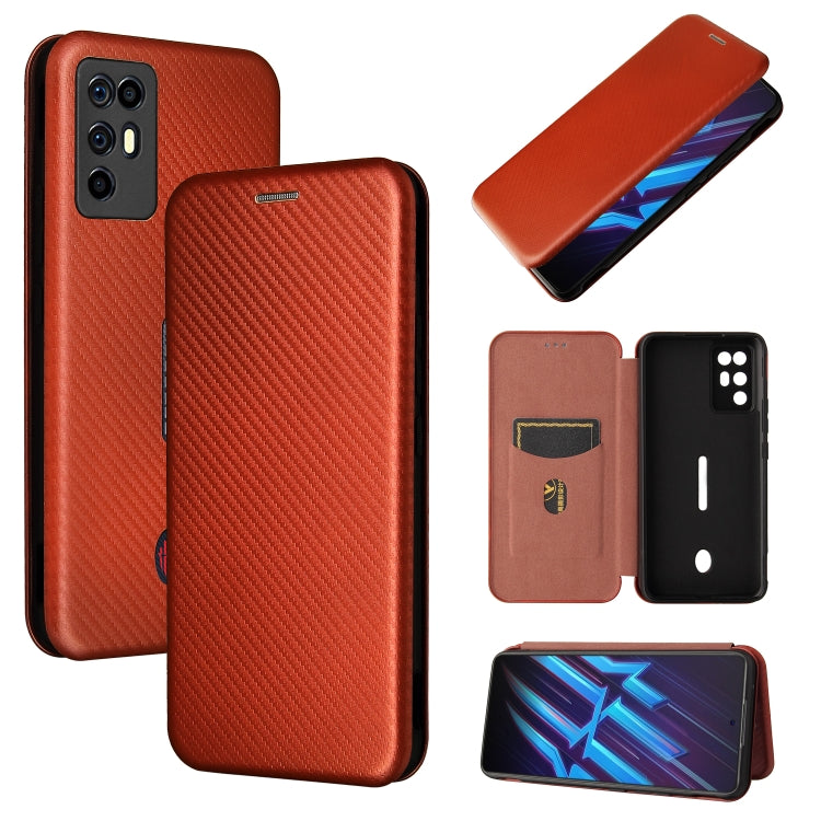 Carbon Fiber Texture Magnetic Horizontal Flip TPU + PC + PU Leather Case with Card Slot, For Motorola Moto G Stylus 5G, For Vivo V21e, For ZTE Nubia Red Magic 6R