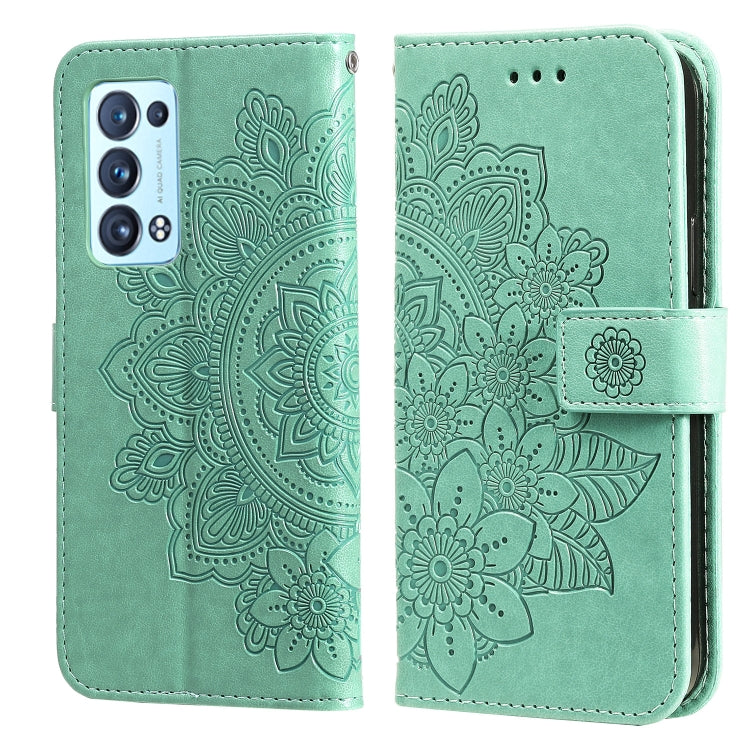 7-petal Flowers Embossing Pattern Horizontal Flip PU Leather Case with Holder & Card Slots & Wallet & Photo Frame