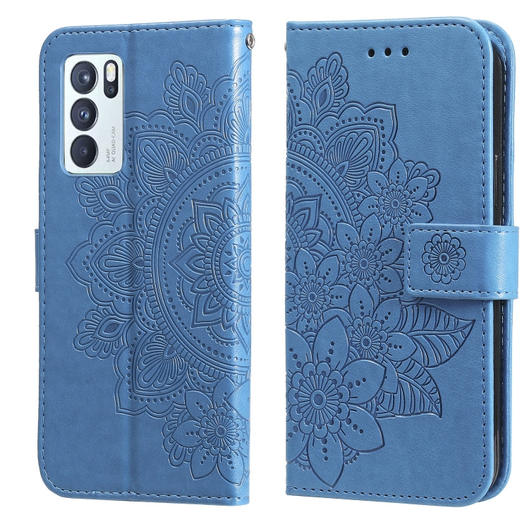 7-petal Flowers Embossing Pattern Horizontal Flip PU Leather Case with Holder &amp; Card Slots &amp; Wallet &amp; Photo Frame