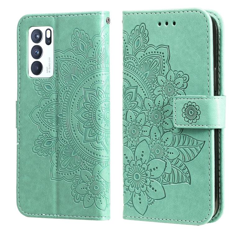 7-petal Flowers Embossing Pattern Horizontal Flip PU Leather Case with Holder & Card Slots & Wallet & Photo Frame