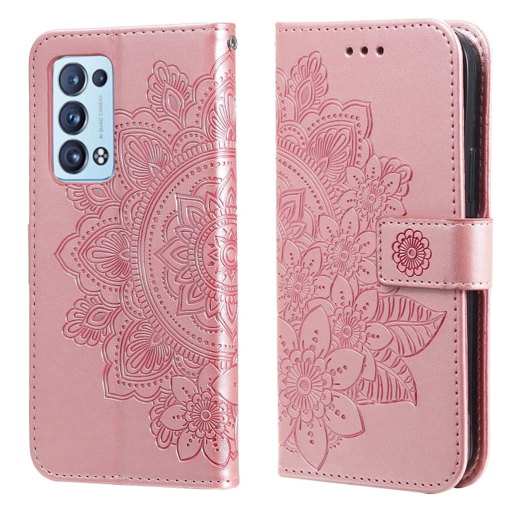 7-petal Flowers Embossing Pattern Horizontal Flip PU Leather Case with Holder &amp; Card Slots &amp; Wallet &amp; Photo Frame