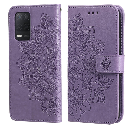 7-petal Flowers Embossing Pattern Horizontal Flip PU Leather Case with Holder &amp; Card Slots &amp; Wallet &amp; Photo Frame