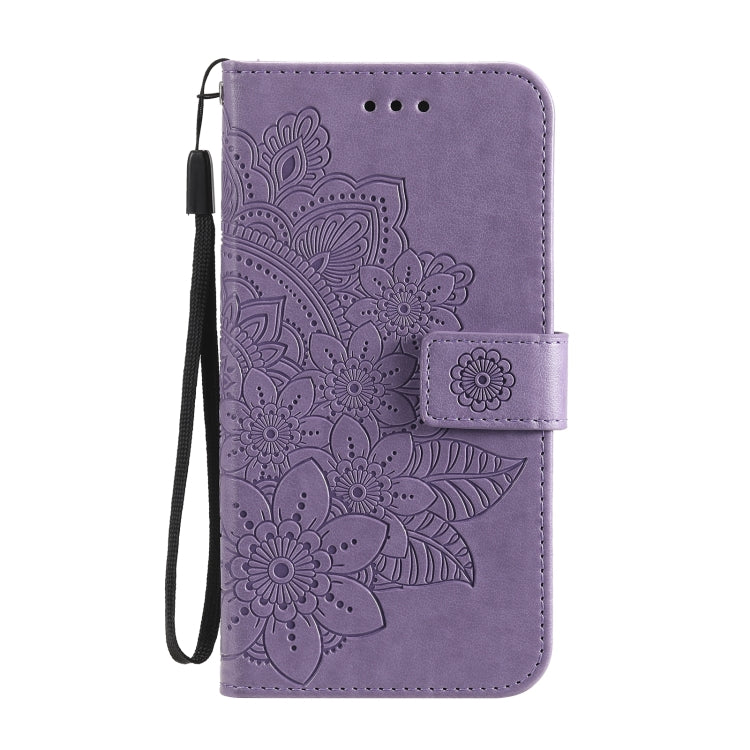 7-petal Flowers Embossing Pattern Horizontal Flip PU Leather Case with Holder &amp; Card Slots &amp; Wallet &amp; Photo Frame