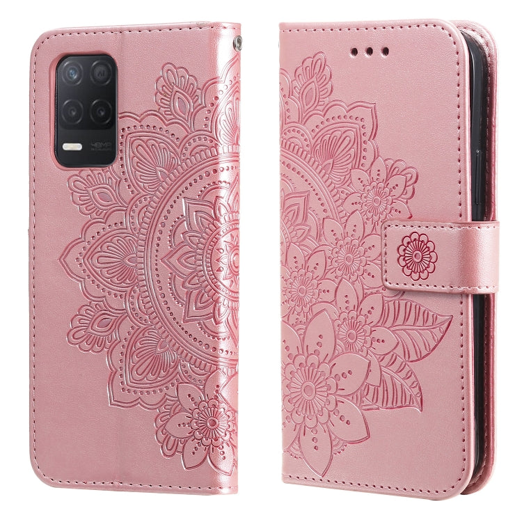 7-petal Flowers Embossing Pattern Horizontal Flip PU Leather Case with Holder &amp; Card Slots &amp; Wallet &amp; Photo Frame