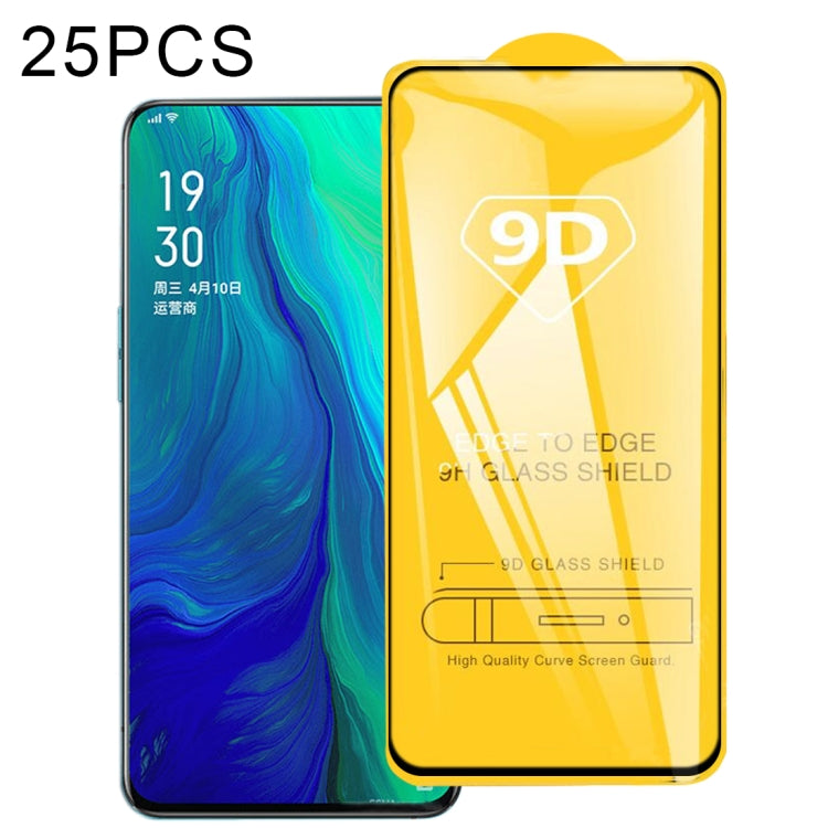 25 PCS 9D Full Glue Full Screen Tempered Glass Film, For OPPO Reno5 5G / Reno5 Z 5G (25 PCS), For OPPO Reno4 4G (25 PCS), For OPPO Reno4 Z 5G (25 PCS)