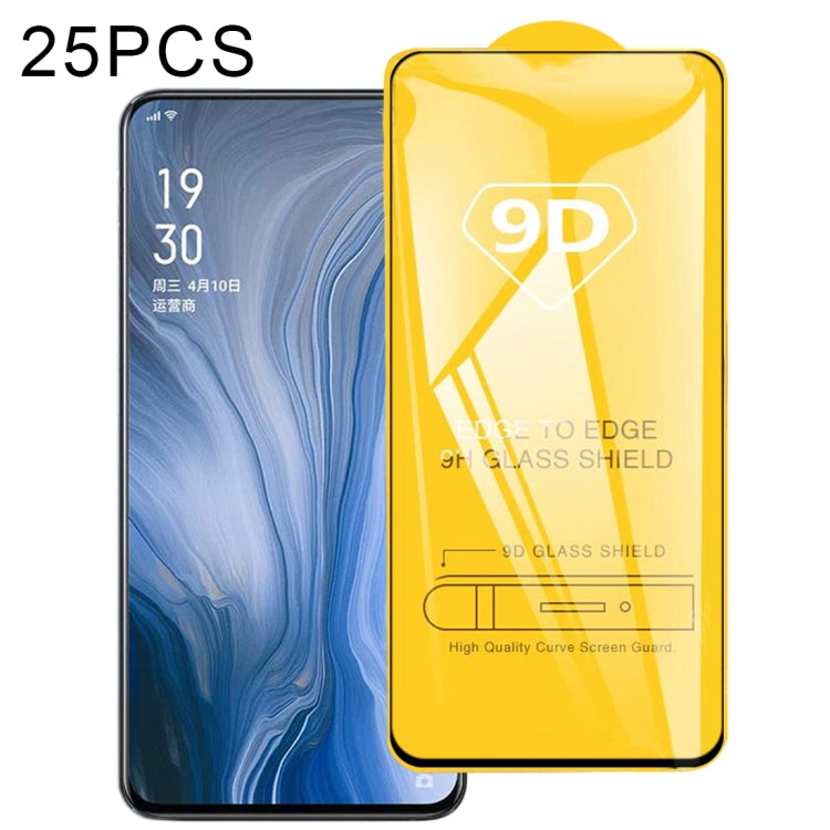 25 PCS 9D Full Glue Full Screen Tempered Glass Film, For OPPO Reno5 5G / Reno5 Z 5G (25 PCS), For OPPO Reno4 4G (25 PCS), For OPPO Reno4 Z 5G (25 PCS)