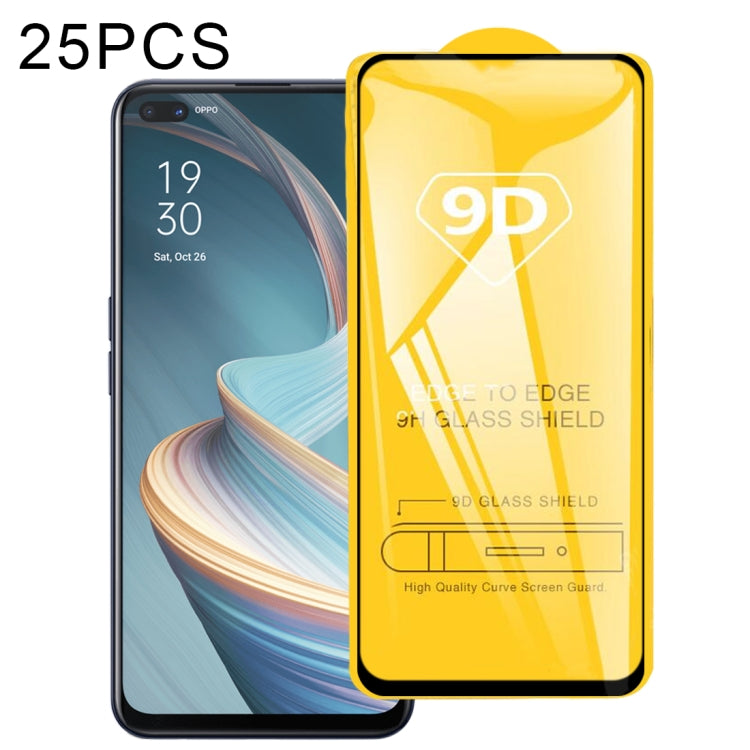 25 PCS 9D Full Glue Full Screen Tempered Glass Film, For OPPO Reno5 5G / Reno5 Z 5G (25 PCS), For OPPO Reno4 4G (25 PCS), For OPPO Reno4 Z 5G (25 PCS)