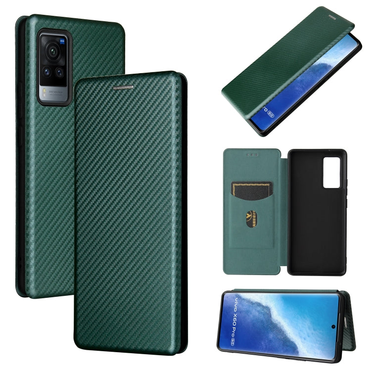 Carbon Fiber Texture Magnetic Horizontal Flip TPU + PC + PU Leather Case with Card Slot, For vivo X60 Pro / X60 5G, For Nokia C10, For Nokia C20