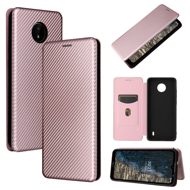 Carbon Fiber Texture Magnetic Horizontal Flip TPU + PC + PU Leather Case with Card Slot, For vivo X60 Pro / X60 5G, For Nokia C10, For Nokia C20