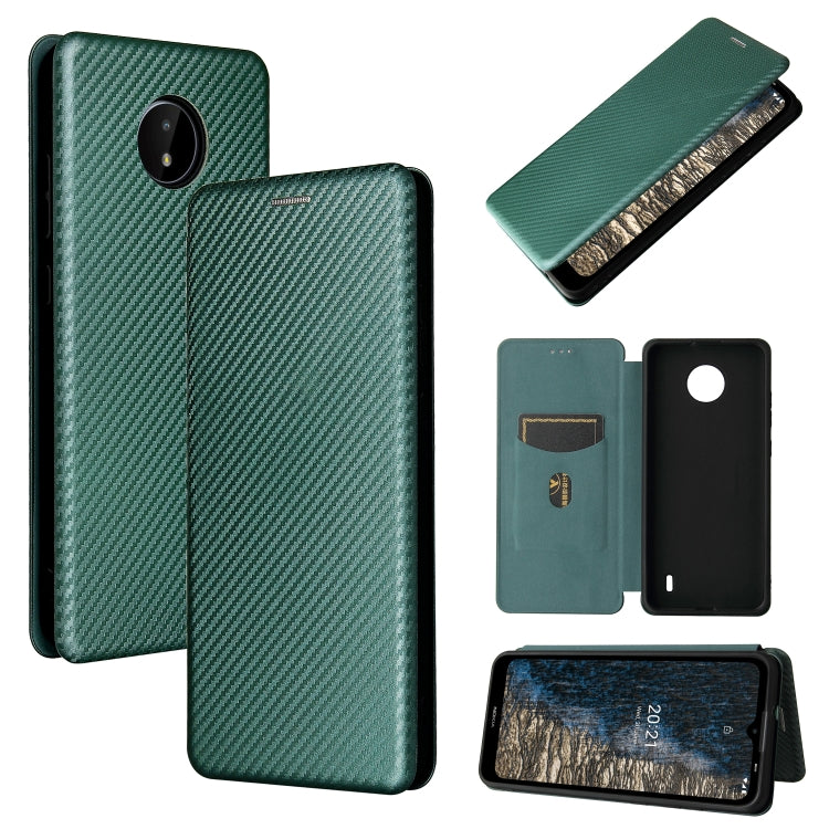 Carbon Fiber Texture Magnetic Horizontal Flip TPU + PC + PU Leather Case with Card Slot, For vivo X60 Pro / X60 5G, For Nokia C10, For Nokia C20