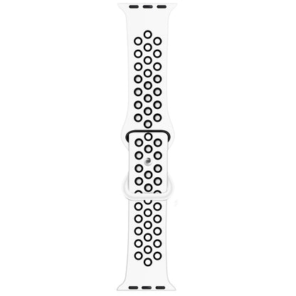Butterfly Buckle Dual-tone Liquid Silicone Replacement Watchband For Apple Watch Series, 7 41mm / 6 & SE & 5 & 4 40mm / 3 & 2 & 1 38mm, 7 45mm / 6 & SE & 5 & 4 44mm / 3 & 2 & 1 42mm