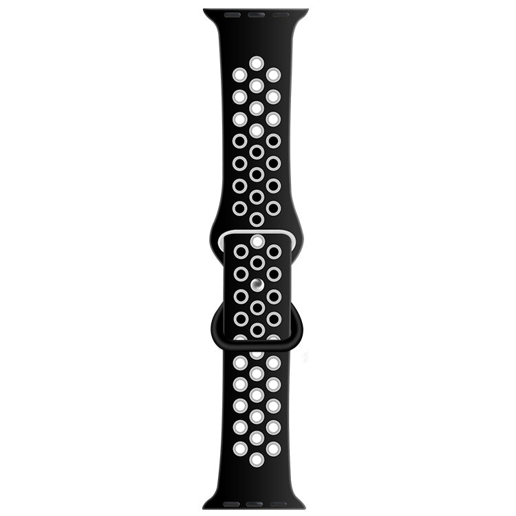 Butterfly Buckle Dual-tone Liquid Silicone Replacement Watchband For Apple Watch Series, 7 41mm / 6 &amp; SE &amp; 5 &amp; 4 40mm / 3 &amp; 2 &amp; 1 38mm, 7 45mm / 6 &amp; SE &amp; 5 &amp; 4 44mm / 3 &amp; 2 &amp; 1 42mm