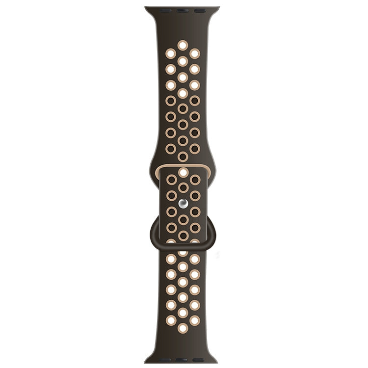 Butterfly Buckle Dual-tone Liquid Silicone Replacement Watchband For Apple Watch Series, 7 41mm / 6 &amp; SE &amp; 5 &amp; 4 40mm / 3 &amp; 2 &amp; 1 38mm, 7 45mm / 6 &amp; SE &amp; 5 &amp; 4 44mm / 3 &amp; 2 &amp; 1 42mm