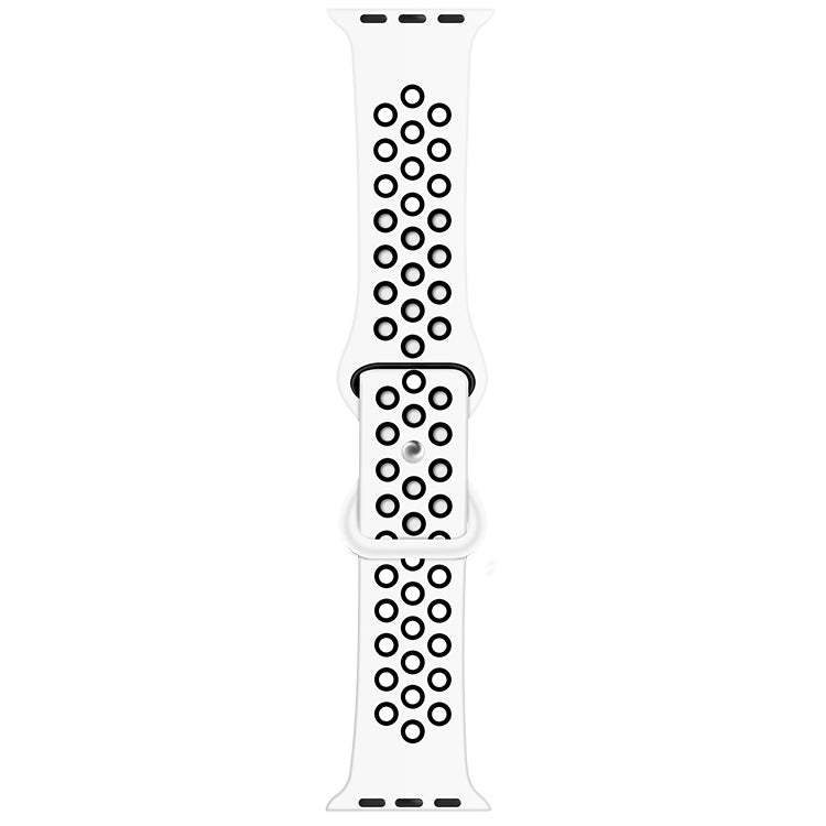 Butterfly Buckle Dual-tone Liquid Silicone Replacement Watchband For Apple Watch Series, 7 45mm / 6 & SE & 5 & 4 44mm / 3 & 2 & 1 42mm