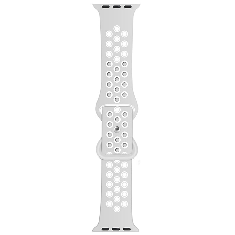 Butterfly Buckle Dual-tone Liquid Silicone Replacement Watchband For Apple Watch Series, 7 45mm / 6 & SE & 5 & 4 44mm / 3 & 2 & 1 42mm