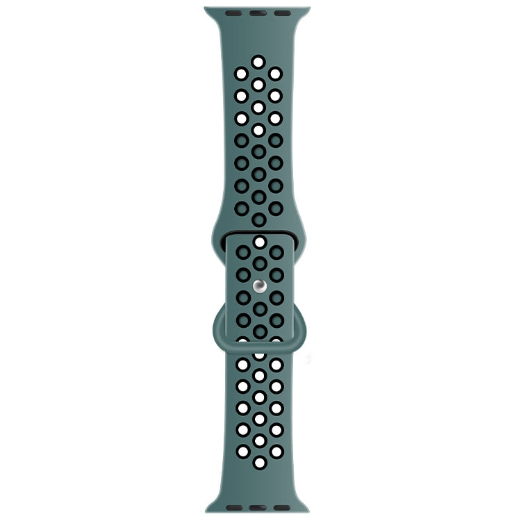 Butterfly Buckle Dual-tone Liquid Silicone Replacement Watchband For Apple Watch Series, 7 45mm / 6 & SE & 5 & 4 44mm / 3 & 2 & 1 42mm