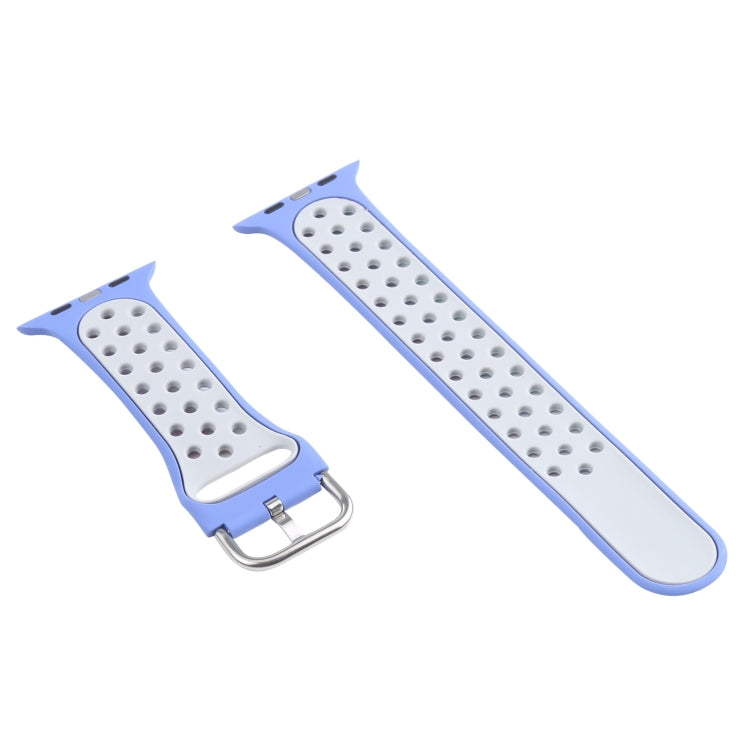 Metal Buckle Silicone Replacement Watchband For Apple Watch Series, 7 41mm / 6 &amp; SE &amp; 5 &amp; 4 40mm / 3 &amp; 2 &amp; 1 38mm