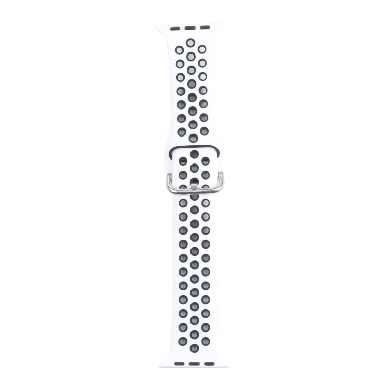 Metal Buckle Silicone Replacement Watchband For Apple Watch Series, 7 41mm / 6 &amp; SE &amp; 5 &amp; 4 40mm / 3 &amp; 2 &amp; 1 38mm