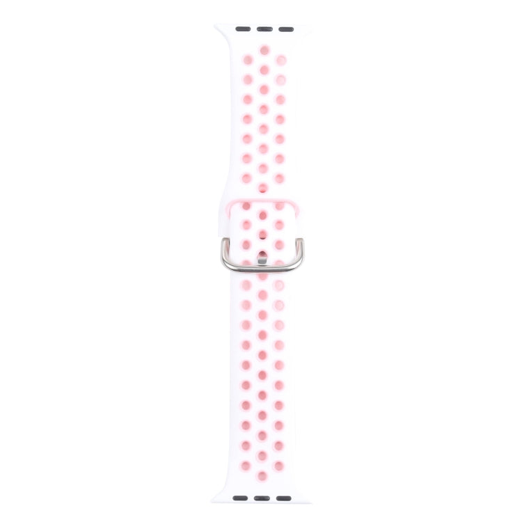 Metal Buckle Silicone Replacement Watchband For Apple Watch Series, 7 41mm / 6 &amp; SE &amp; 5 &amp; 4 40mm / 3 &amp; 2 &amp; 1 38mm