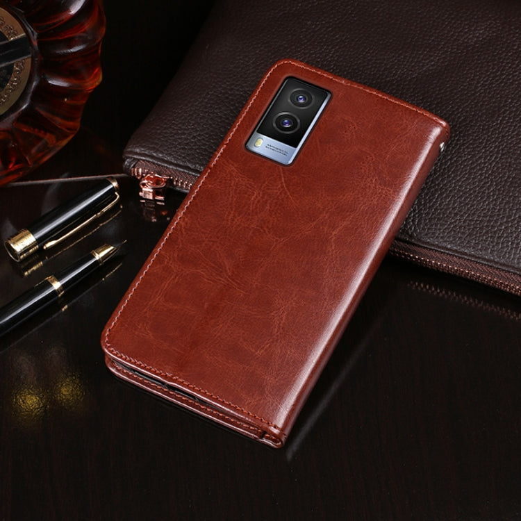 idewei Crazy Horse Texture Horizontal Flip Leather Case with Holder & Card Slots & Wallet, For vivo V21e 5G