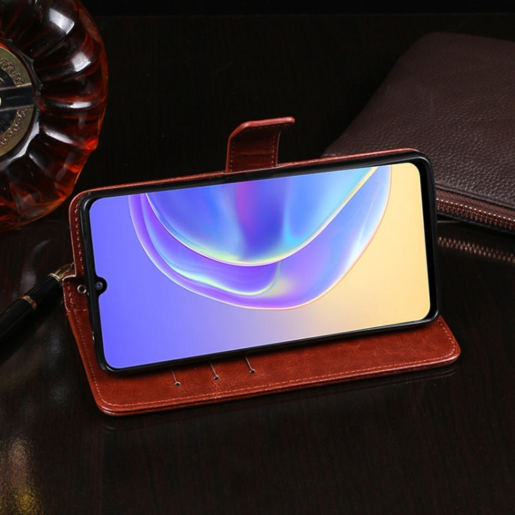 idewei Crazy Horse Texture Horizontal Flip Leather Case with Holder & Card Slots & Wallet, For vivo V21e 5G