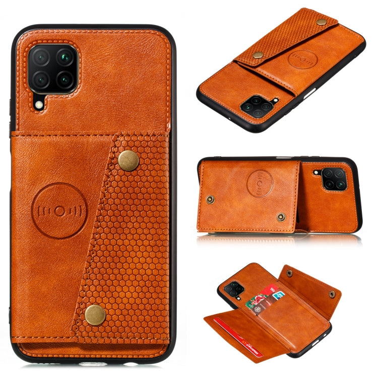 Double Buckle PU + TPU Shockproof Magnetic Protective Case with Card Slot &amp; Holder