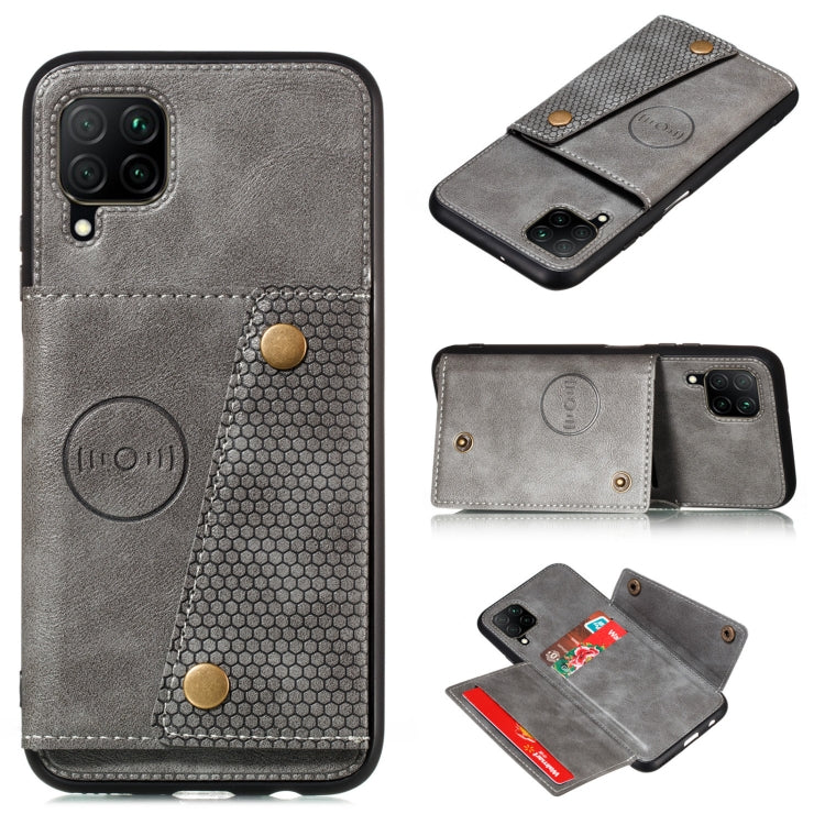 Double Buckle PU + TPU Shockproof Magnetic Protective Case with Card Slot &amp; Holder