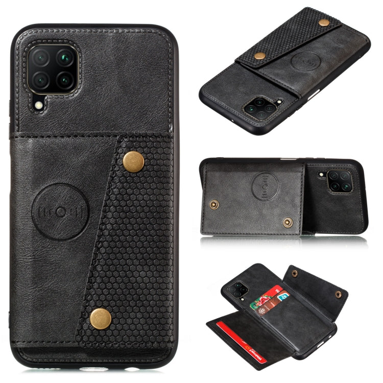 Double Buckle PU + TPU Shockproof Magnetic Protective Case with Card Slot &amp; Holder